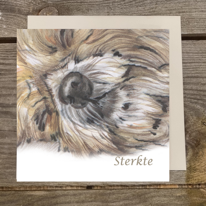 Vierkante kaart -  Condoleancekaart Hond