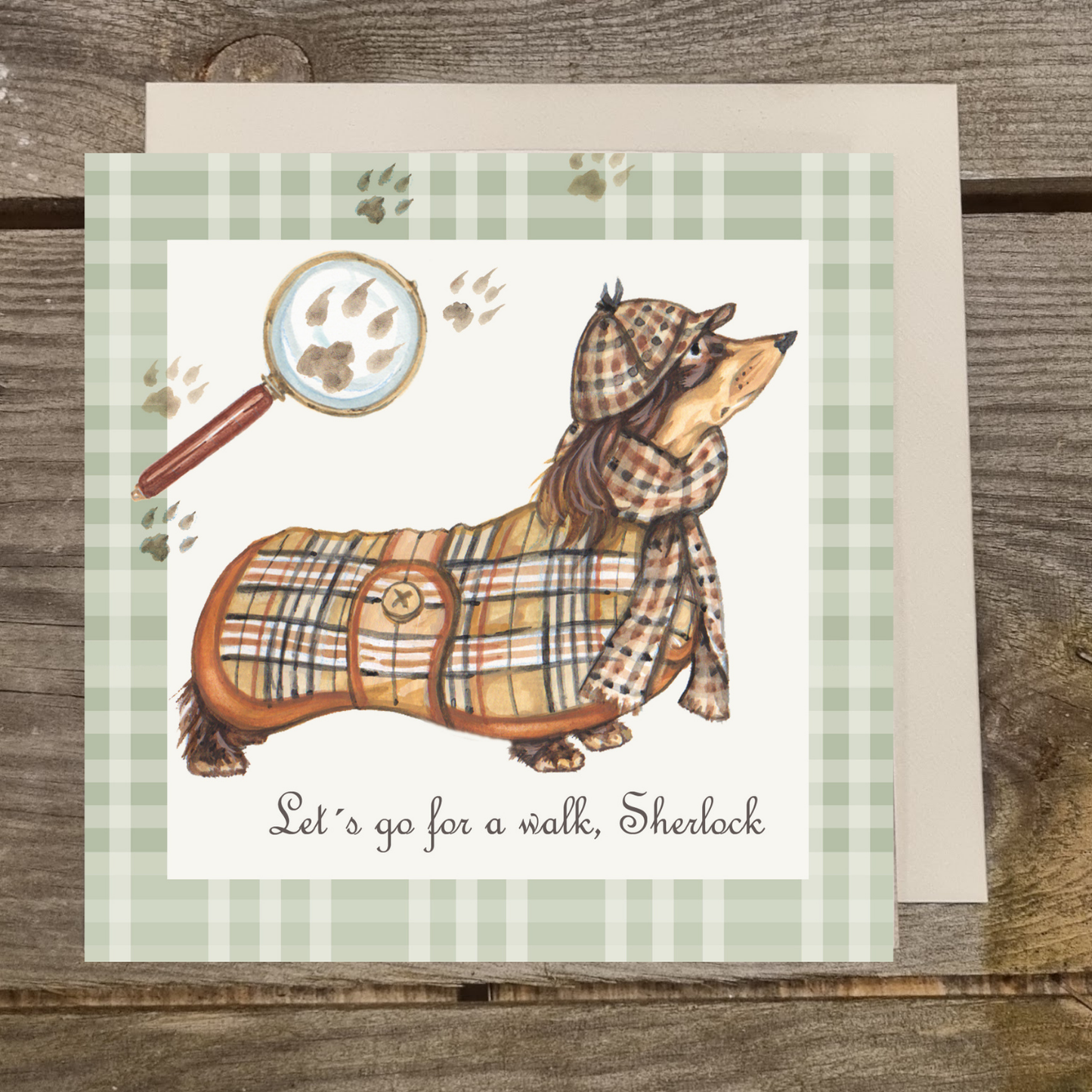 Vierkante kaart - Sherlock (Teckel/Dachshund)