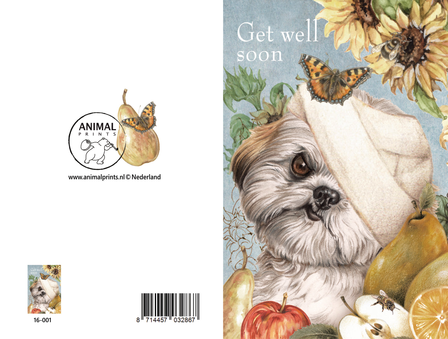 Staande klapkaart thema - Get well soon