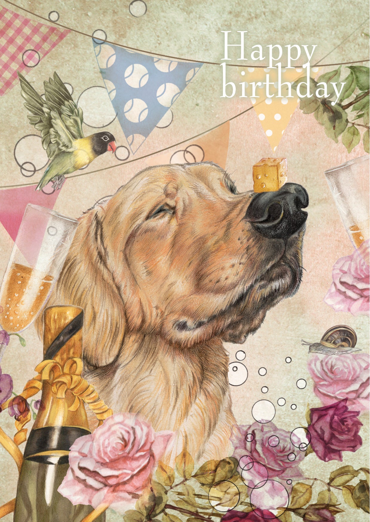 Staande klapkaart thema - Happy Birthday - Dog