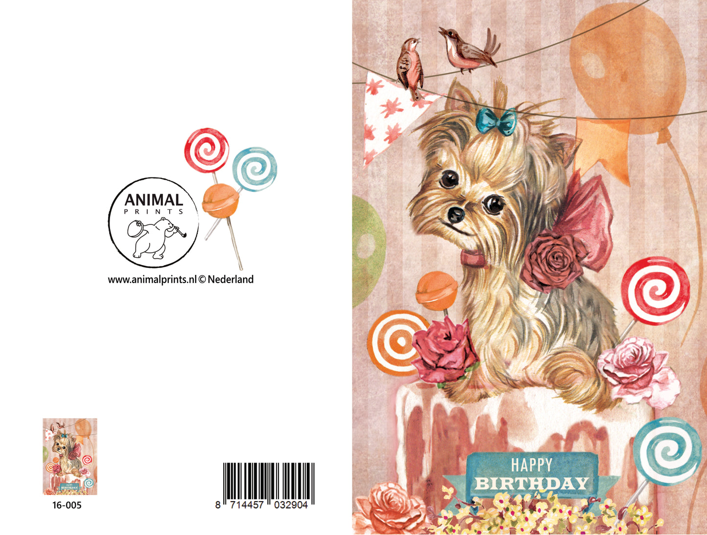 Staande klapkaart thema - Happy Birthday -