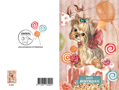 Staande klapkaart thema - Happy Birthday -