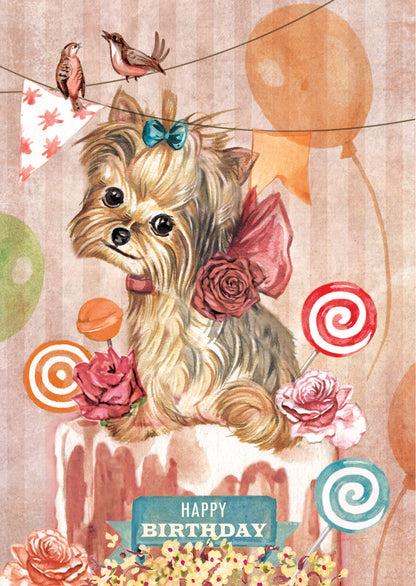 Staande klapkaart thema - Happy Birthday -