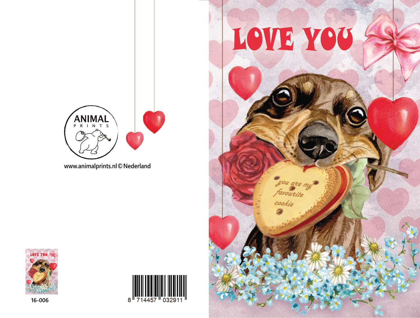 Staande klapkaart thema - Love You