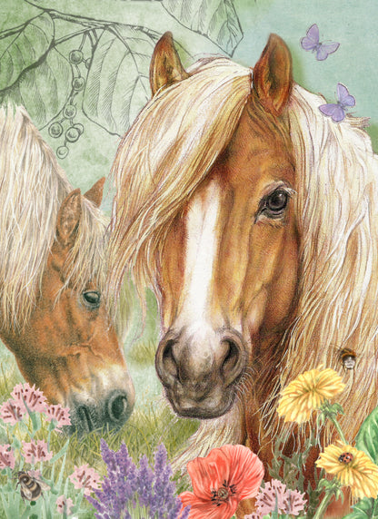 Staande klapkaart thema - Beautifull Horses