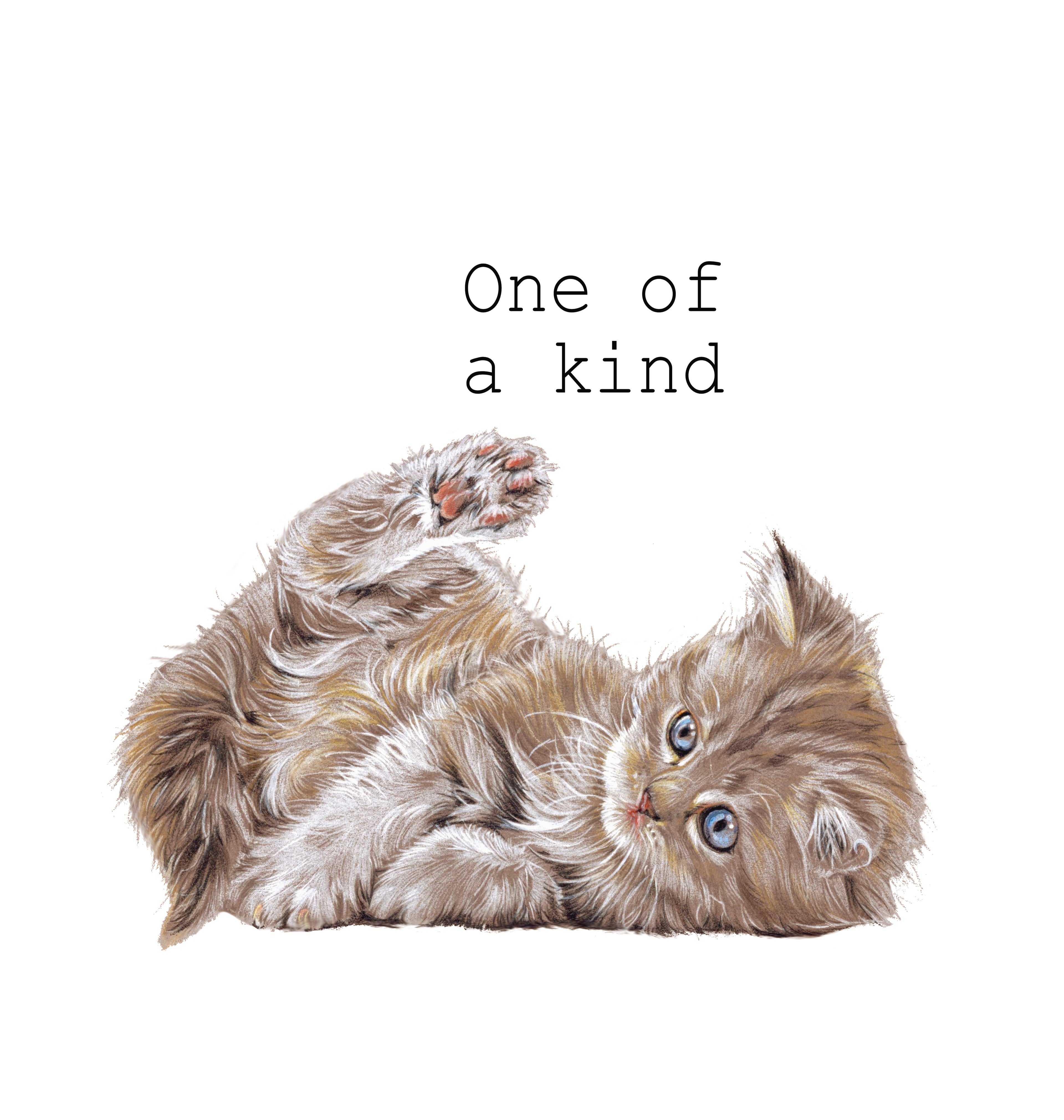 Katoenen winkelshopper met bedrukking van Kitten - one of a Kind