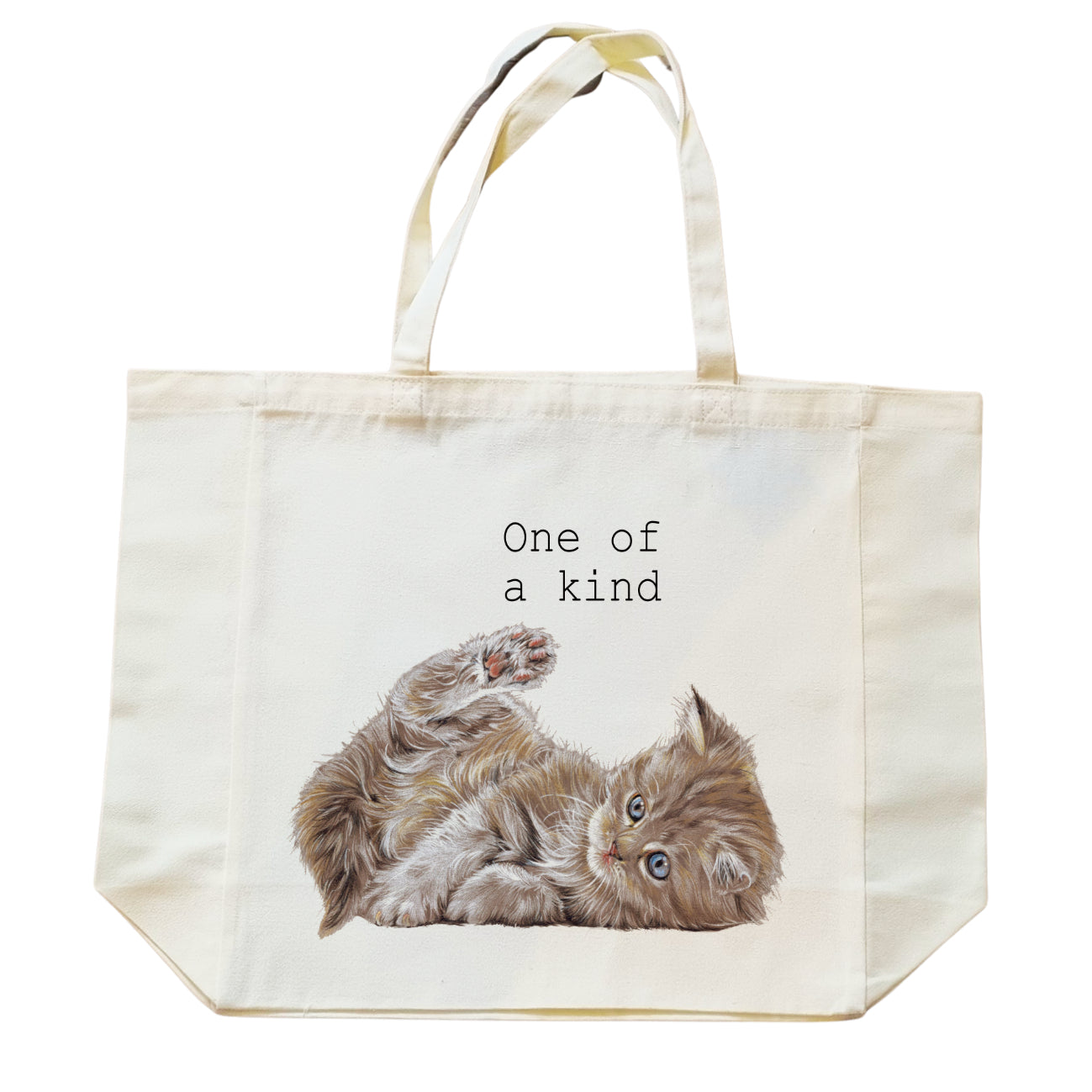 Katoenen winkelshopper met bedrukking van Kitten - one of a Kind