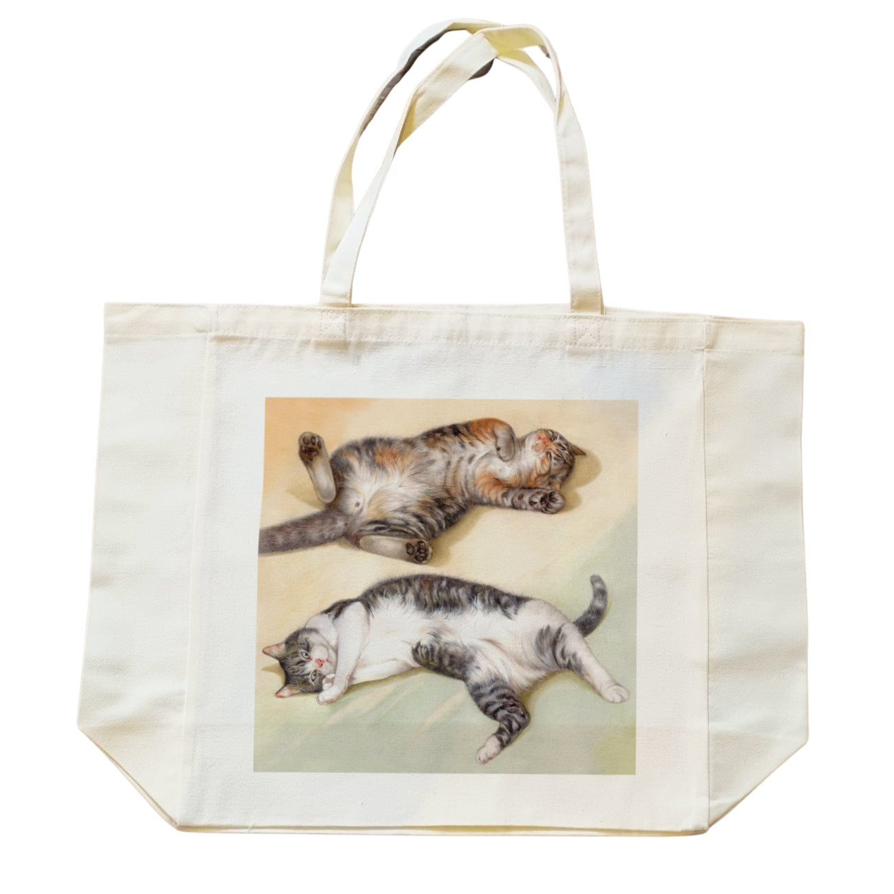 Katoenen winkelshopper met bedrukking - Liggende katten