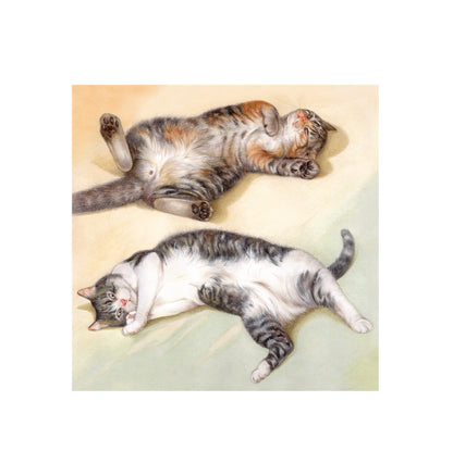 Cotton shopping bag with print - Lying cats