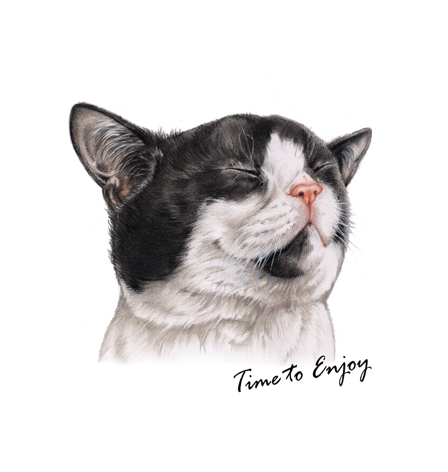 Katoenen winkelshopper met bedrukking - Cat - Time to Enjoy