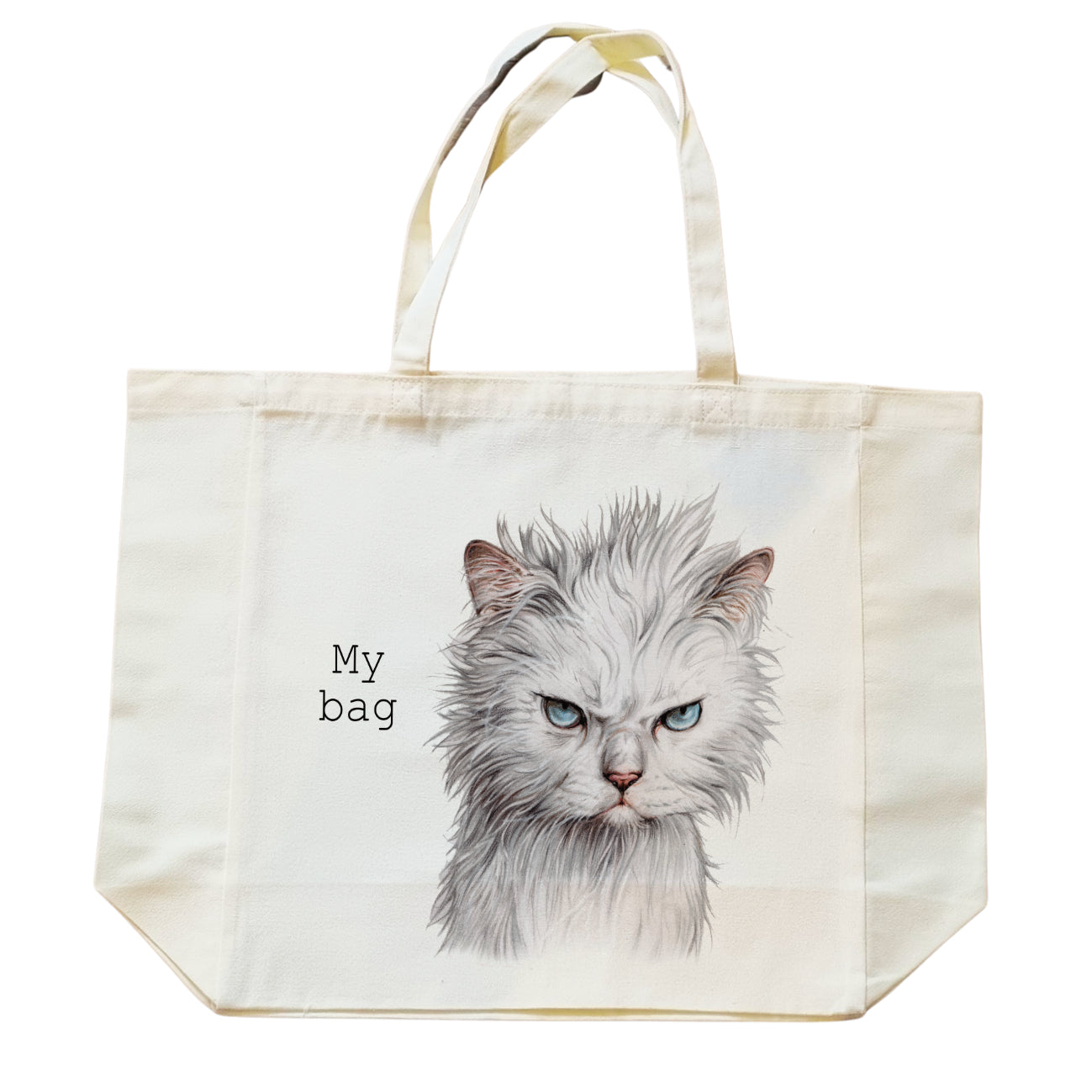 Katoenen winkelshopper met bedrukking - Cat - My Bag