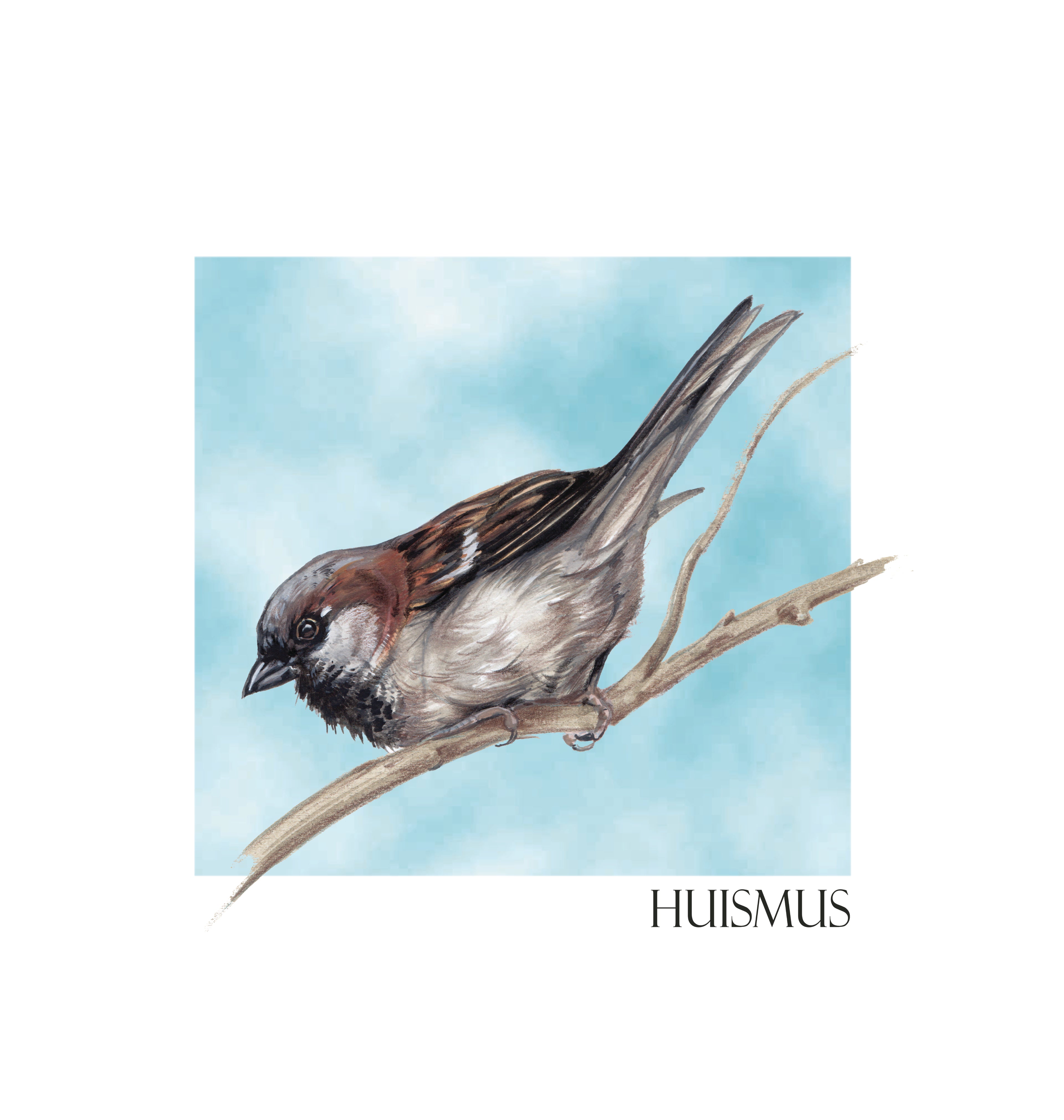 Einkaufstasche aus Baumwolle mit Aufdruck – Haussperling