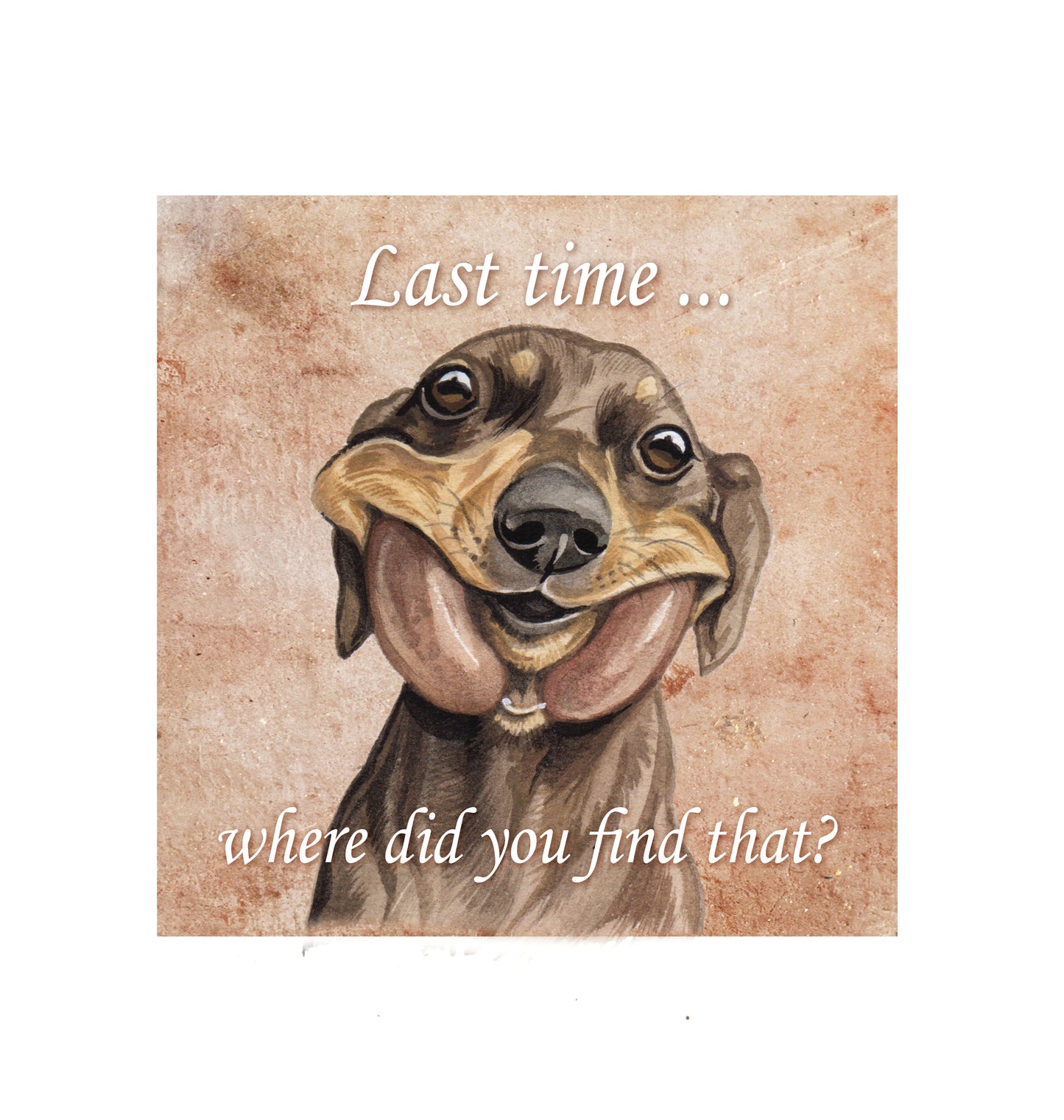 Katoenen winkelshopper met bedrukking - Teckel / Dachshund - Vintage