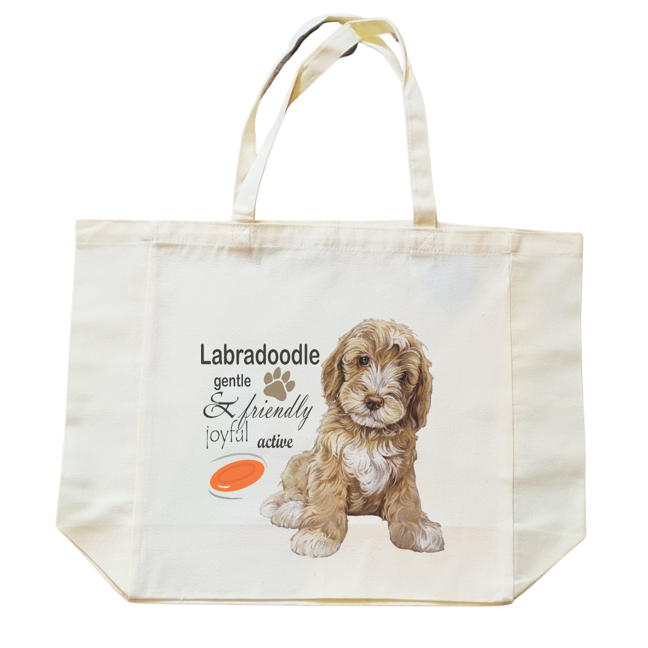 Katoenen winkelshopper met bedrukking - Labradoodle