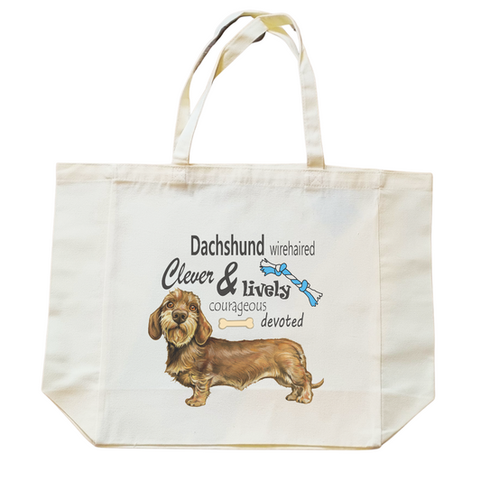 Katoenen winkelshopper met bedrukking - Teckel / Dachshund met tekst