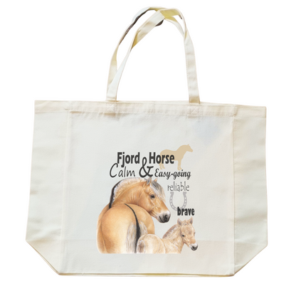 Einkaufstasche aus Baumwolle mit Aufdruck – Fjordpferd