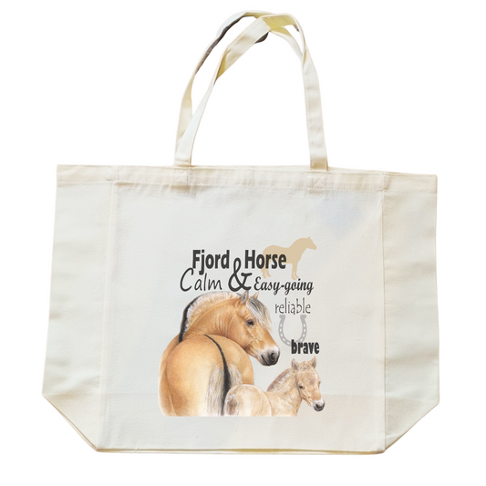 Katoenen winkelshopper met bedrukking - Fjordenpaard