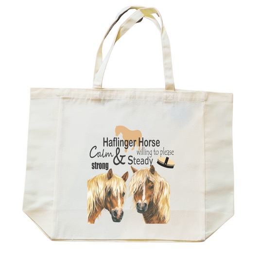 Cotton shopping bag with print - Haflingers