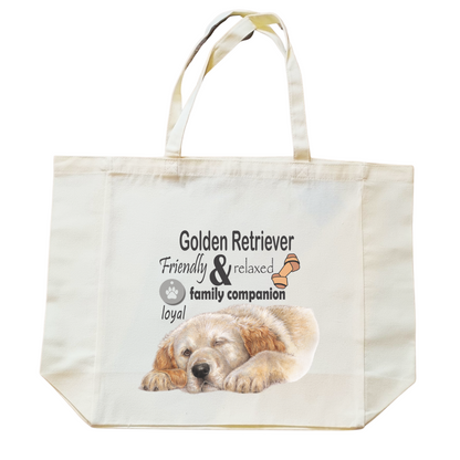 Katoenen winkelshopper met bedrukking - Golden Retriever