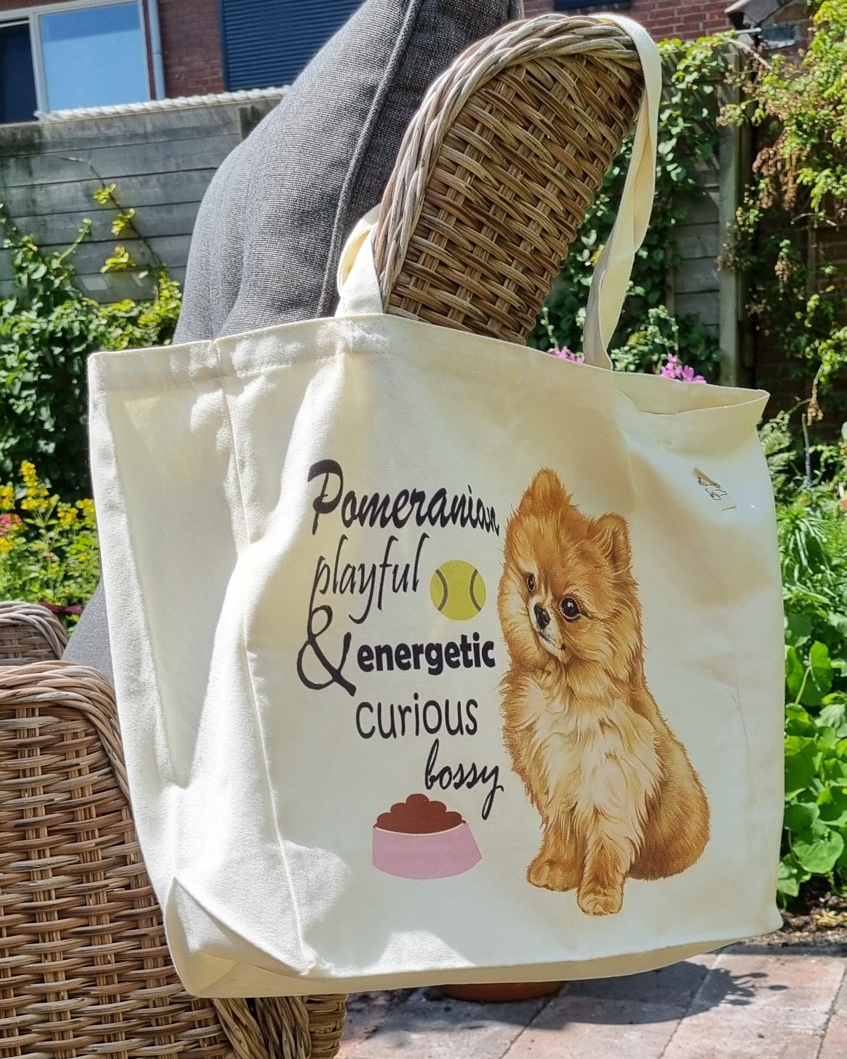 Katoenen winkelshopper met bedrukking - Pomeriaan
