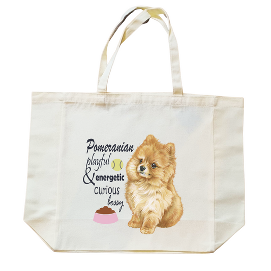 Katoenen winkelshopper met bedrukking - Pomeriaan