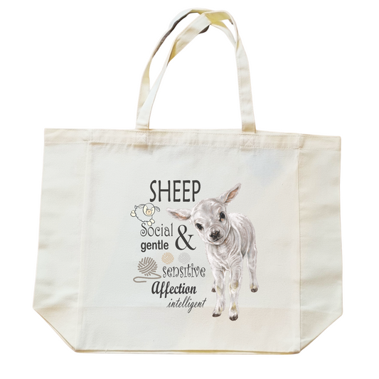 Katoenen winkelshopper met bedrukking - Schaap