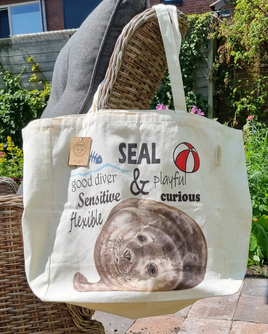 Cotton shopping bag with print - Seal