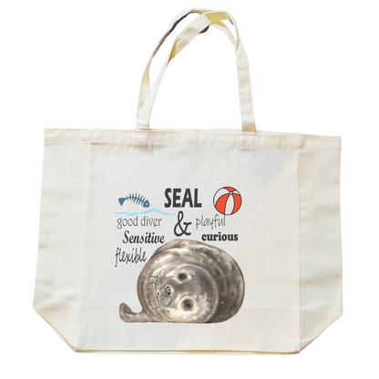 Cotton shopping bag with print - Seal