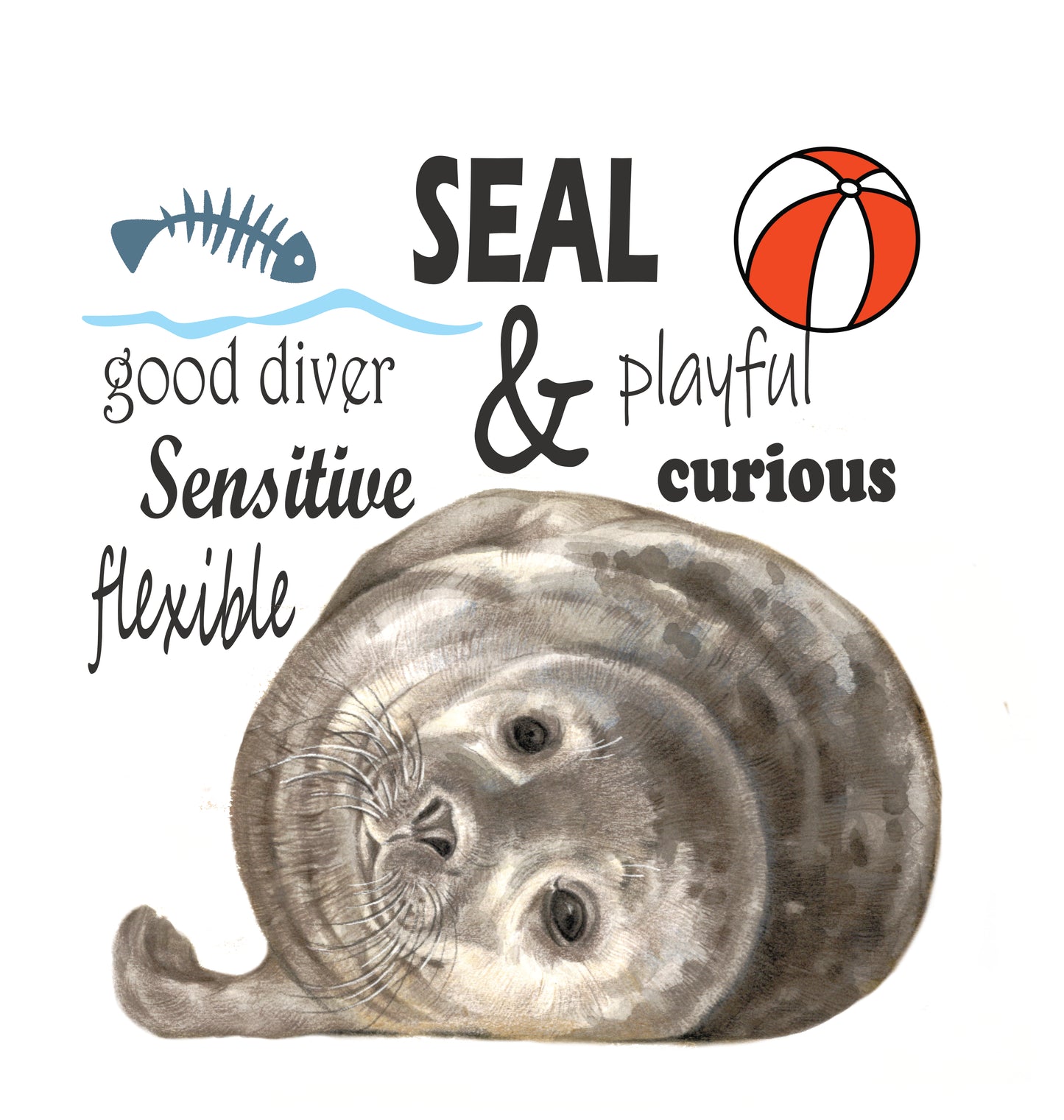 Einkaufstasche aus Baumwolle mit Aufdruck - Seal