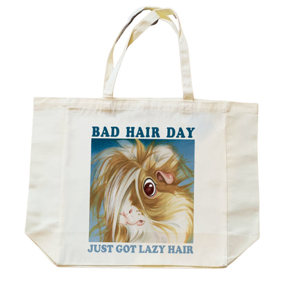 Katoenen winkelshopper met bedrukking - Bad Hair Day - Cavey