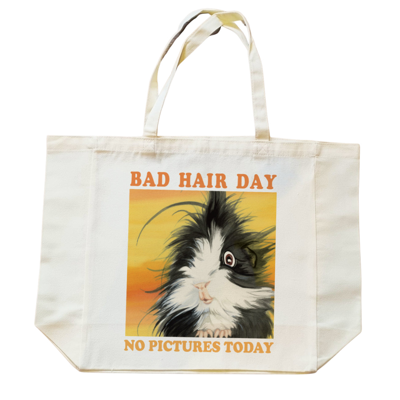 Katoenen winkelshopper met bedrukking - Bad Hair Day -  Cavey - Cavia