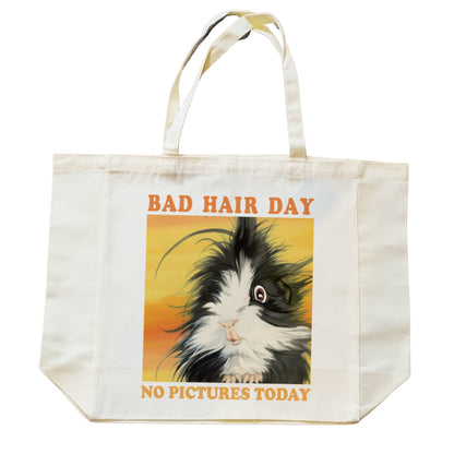 Katoenen winkelshopper met bedrukking - Bad Hair Day -  Cavey - Cavia