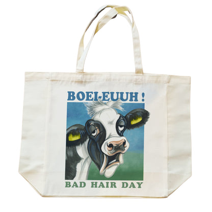 Einkaufstasche aus Baumwolle mit Aufdruck – Buh! – Kuh