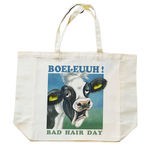 Katoenen winkelshopper met bedrukking - Boei-euuh - Koe