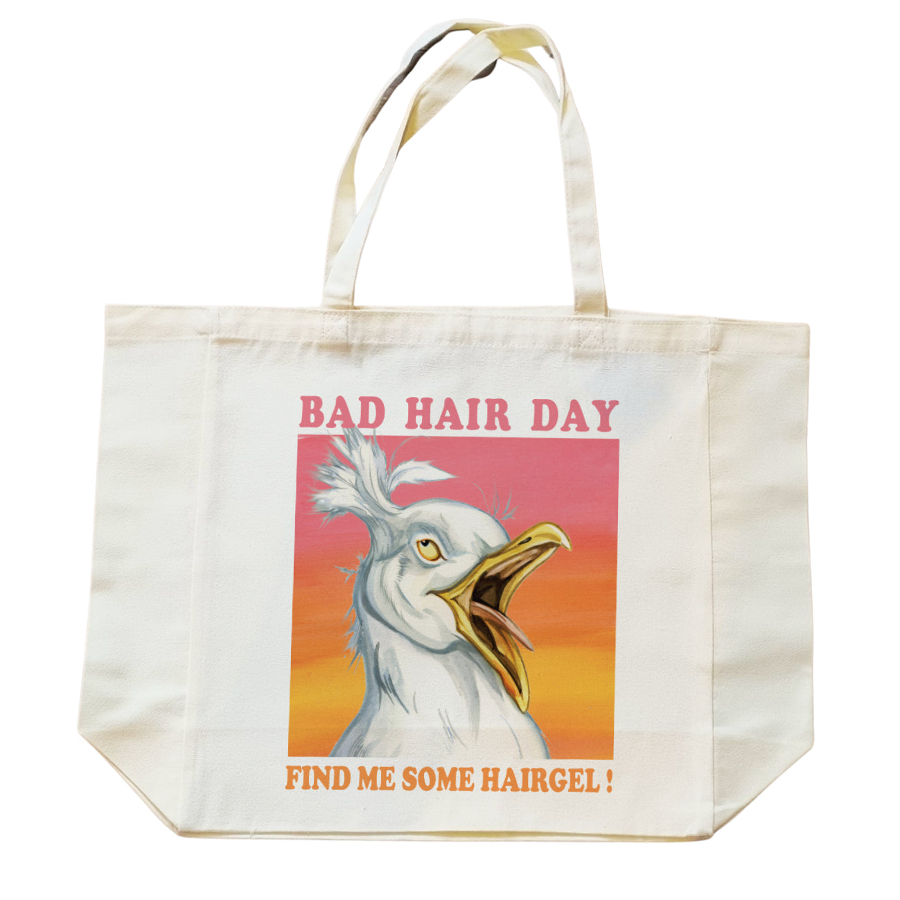 Einkaufstasche aus Baumwolle mit Aufdruck – Möwe