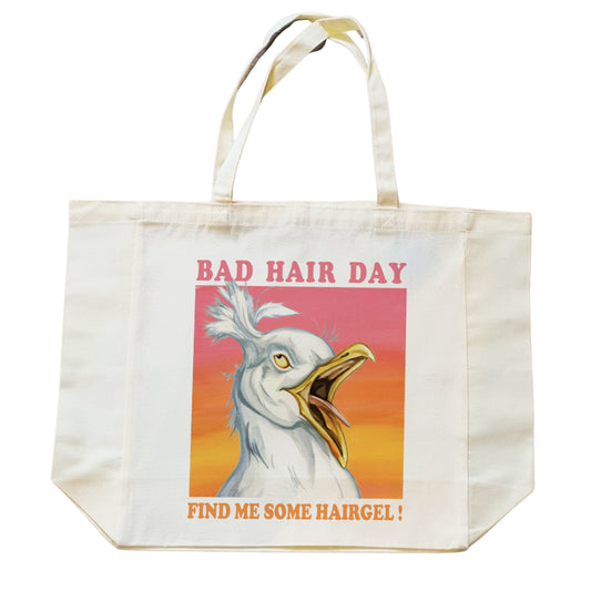 Katoenen winkelshopper met bedrukking - Zeemeeuw