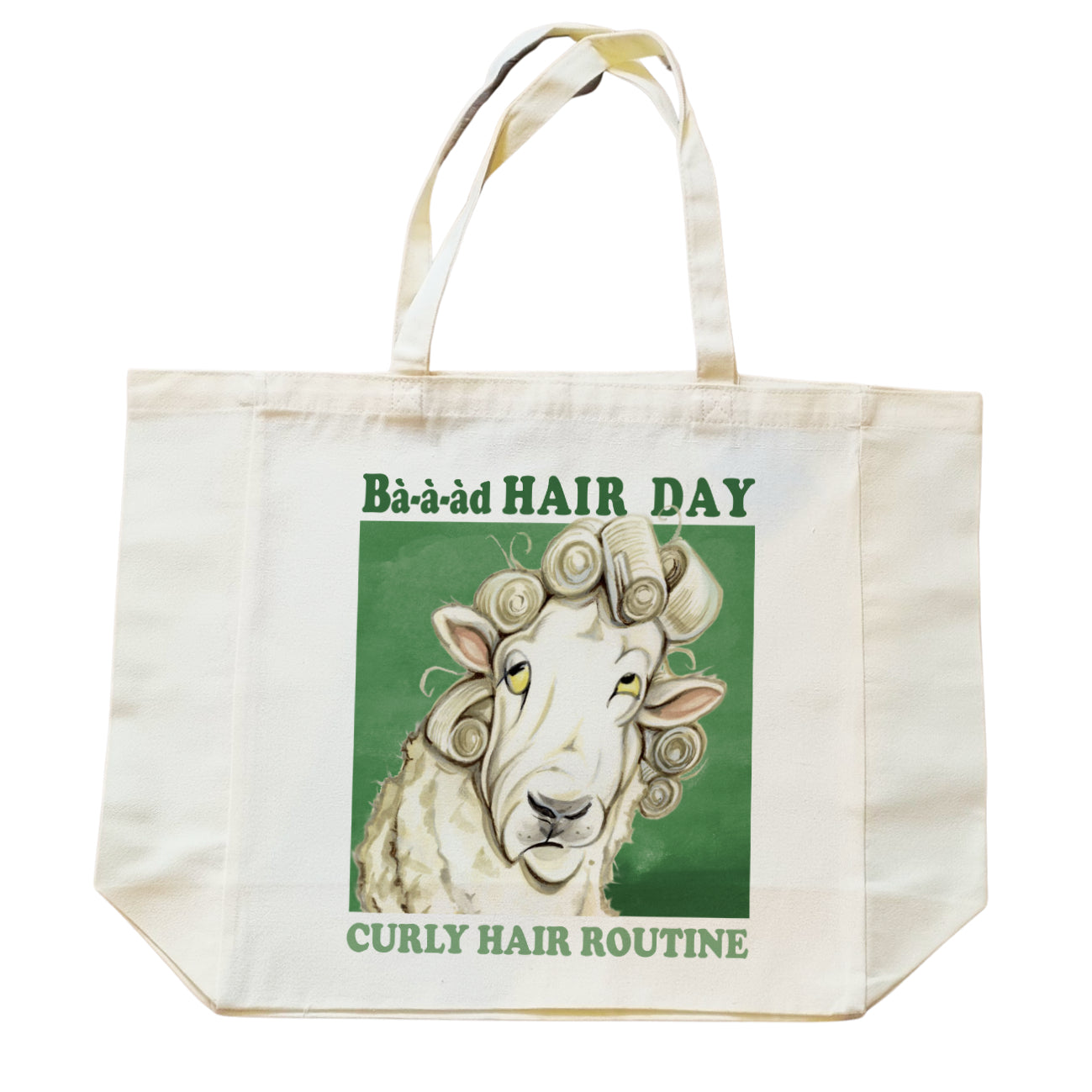 Einkaufstasche aus Baumwolle mit Aufdruck – Bad Hair Day – Schaf
