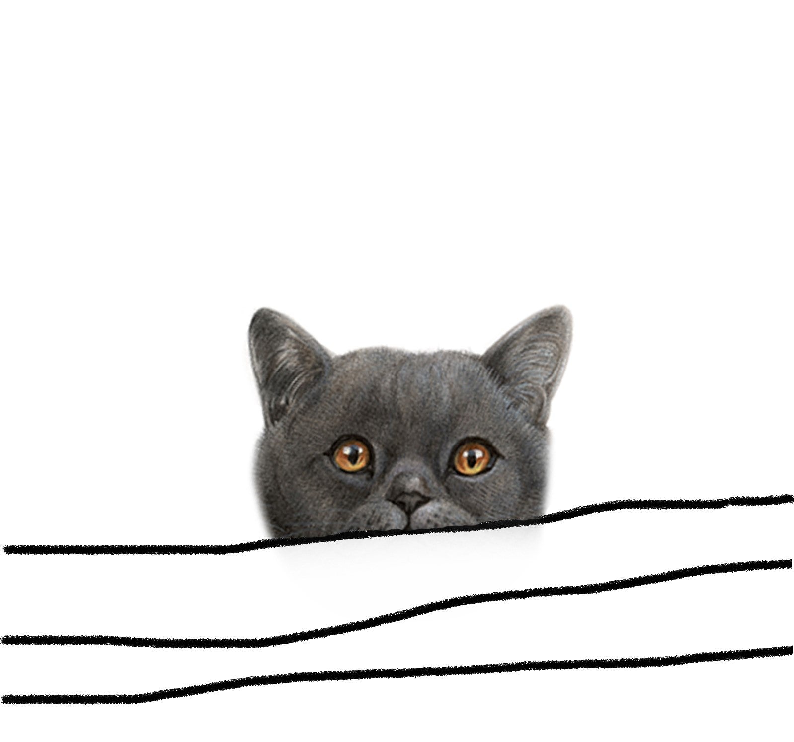 Katoenen winkelshopper met bedrukking - Cat looking around