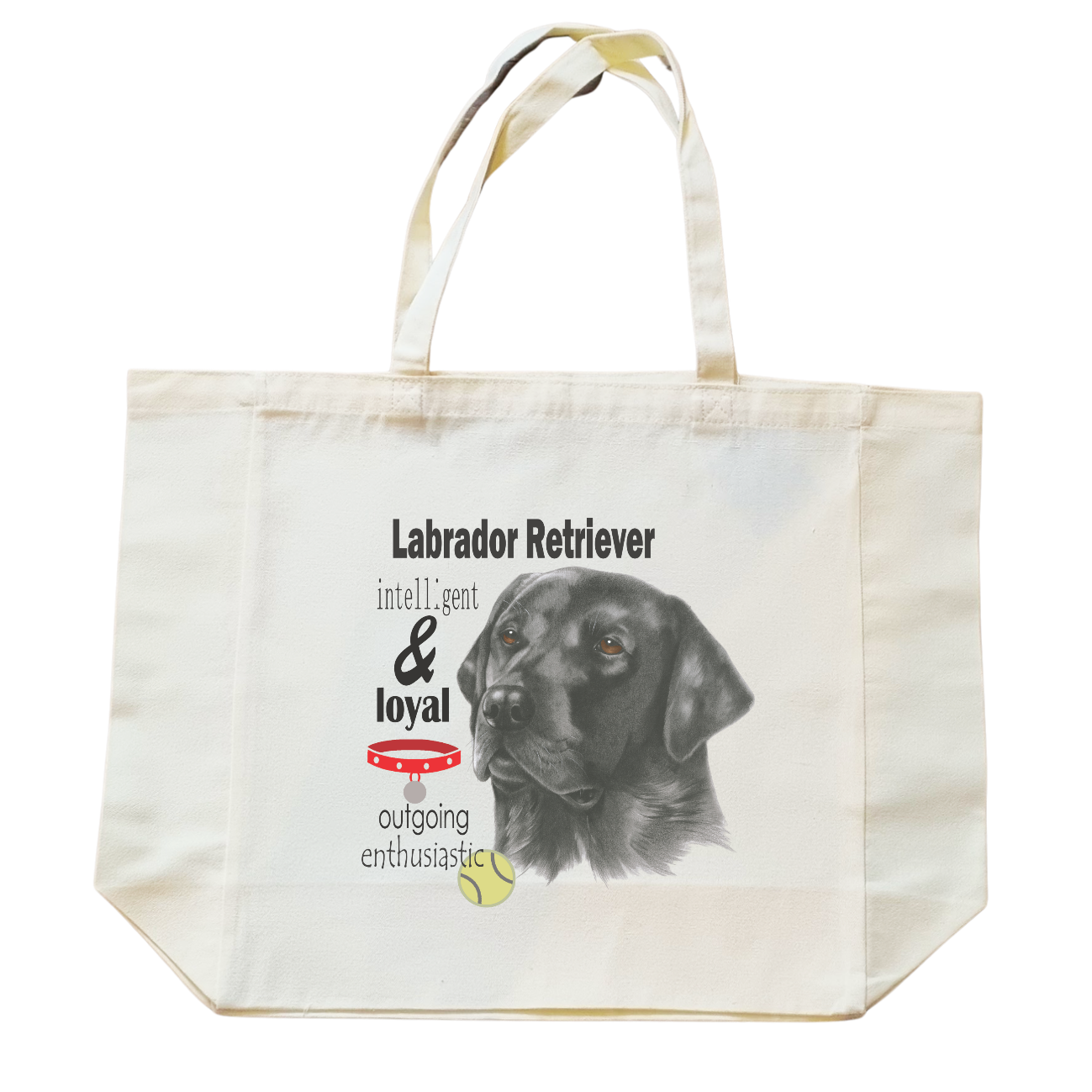 Katoenen winkel/bigshopper - Zwarte Labrador Retriever