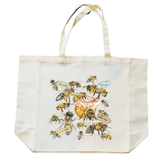 Cotton shopping bag with print - Cat looking around