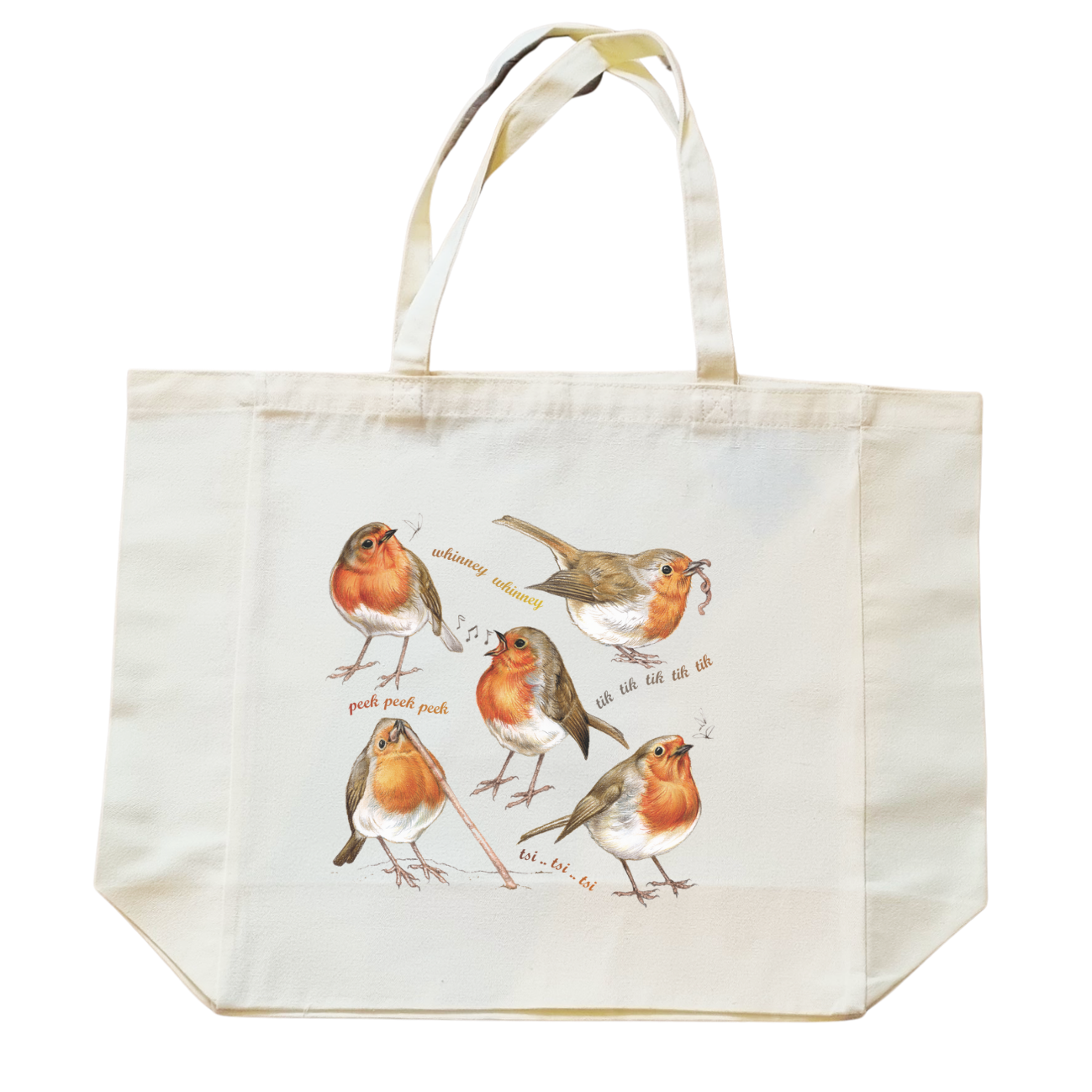 Cotton shopping bag with print - Cat looking around