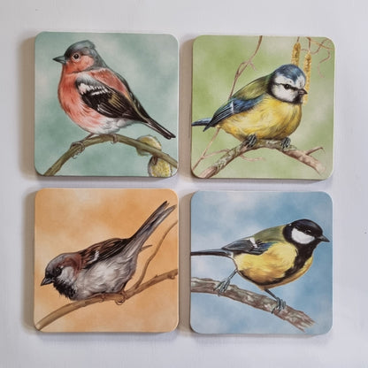 Set van 4 onderzetters - Vogelserie 2