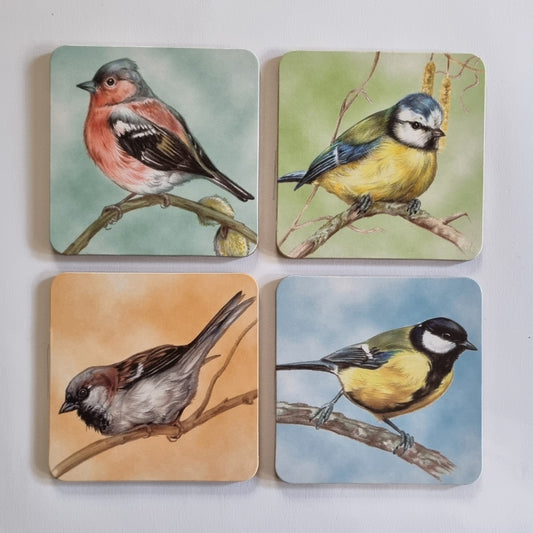 Set of 4 coasters - Bird series 2
