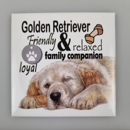 Koelkastmagneet - Golden Retriever met tekst