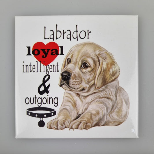 Koelkastmagneet - Blonde Labrador met tekst