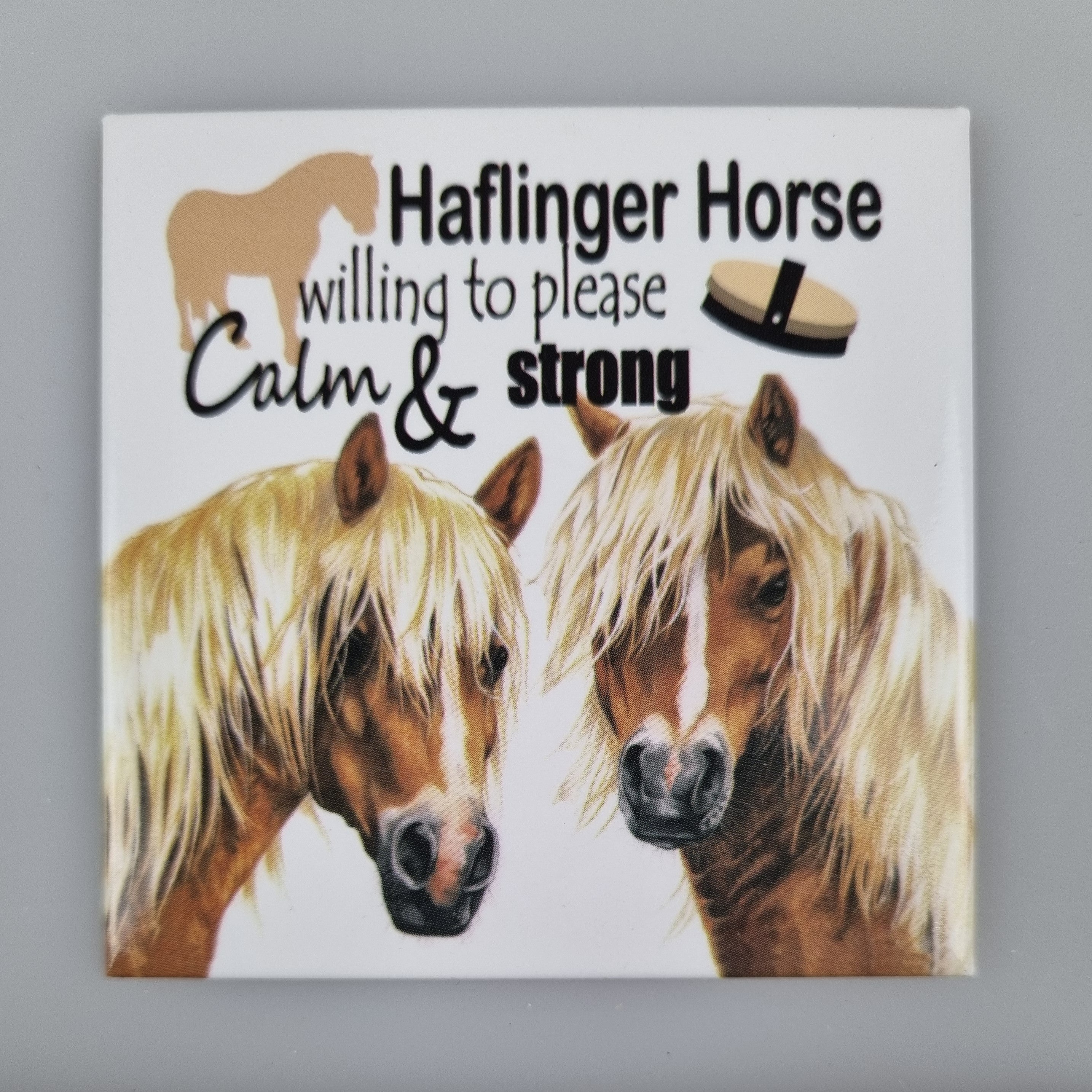 Koelkastmagneet - Haflinger met tekst