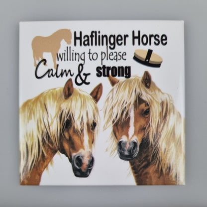Koelkastmagneet - Haflinger met tekst