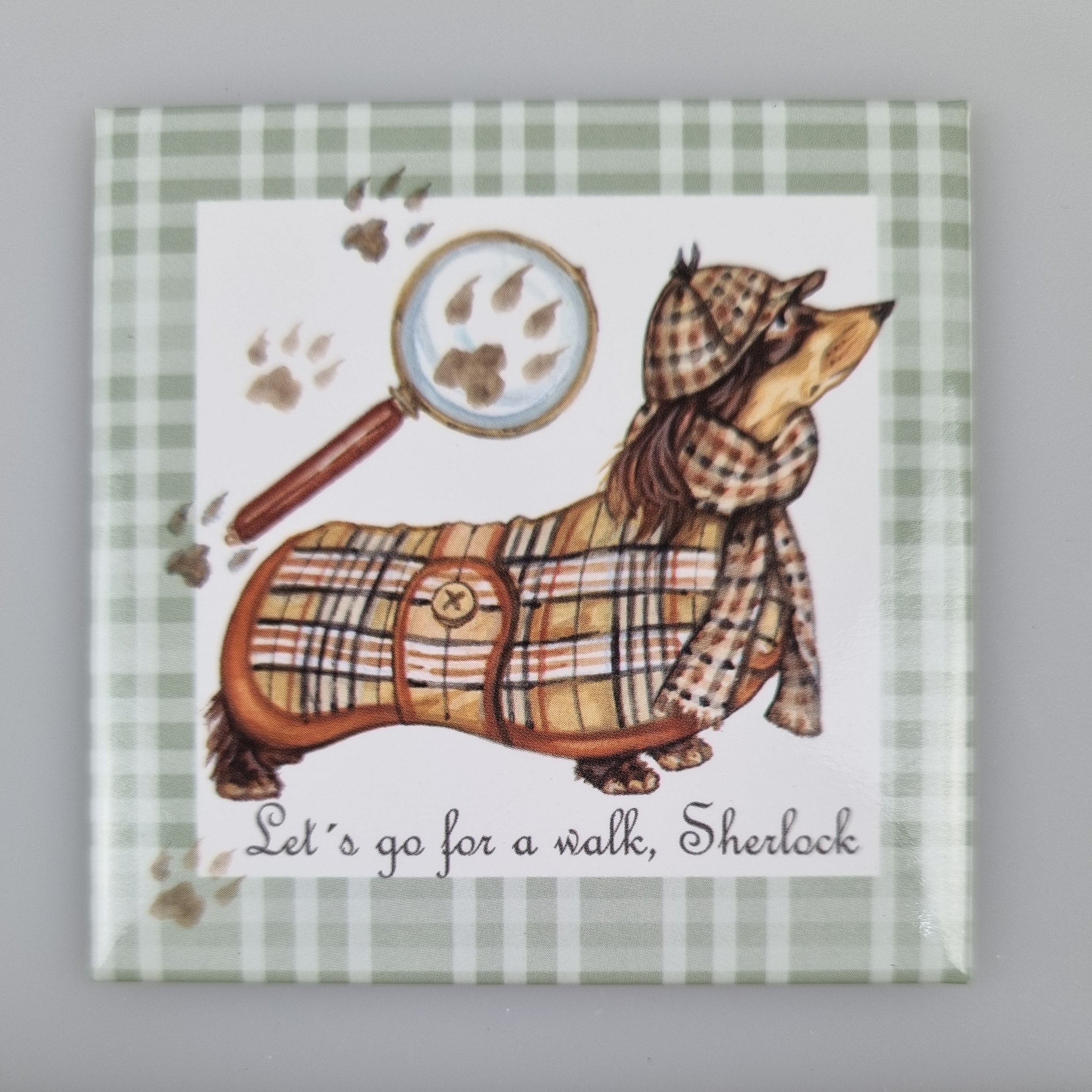 Koelkastmagneet - Teckel Sherlock