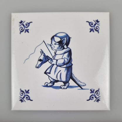 Koelkastmagneet - Kat (delfsblauw) - Paardje Rijden