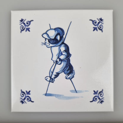 Koelkastmagneet - Kat (delfsblauw) - Stelten Lopen